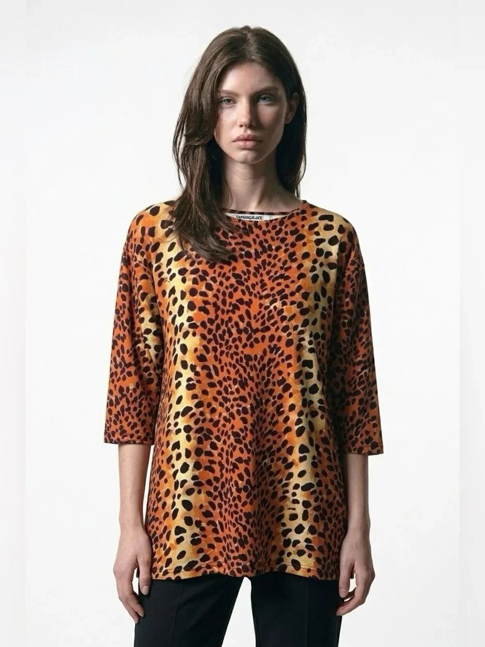LONG SLEEVE ANIMAL PRINT DRESS S-M by TAPEMEASURE